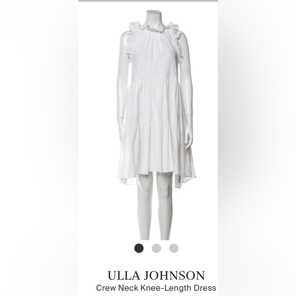 Ulla Johnson white ruffle collar dress. Size 6.